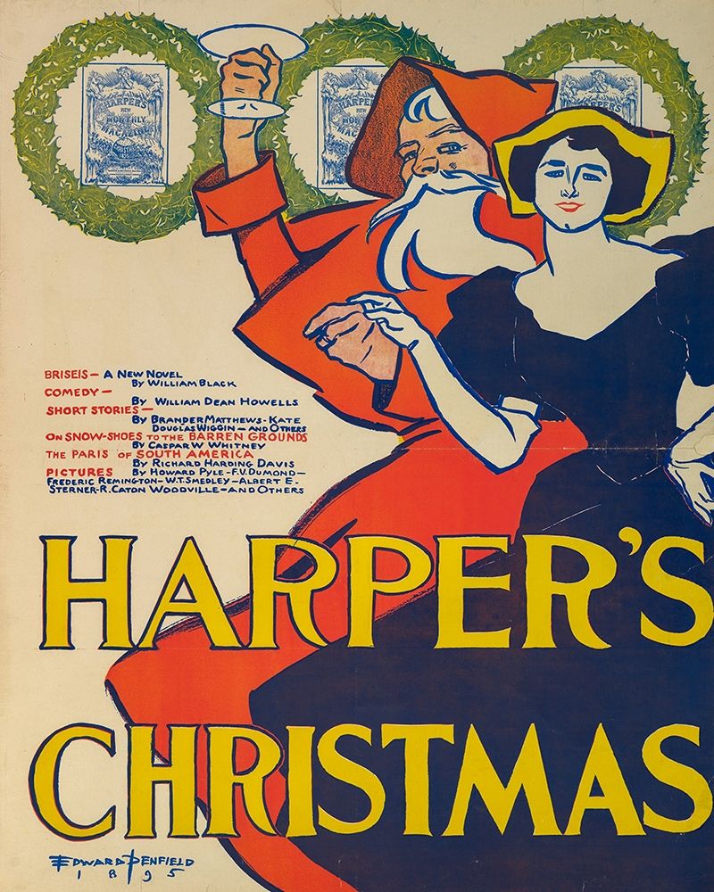 Harpers Christmas 1895 art print by Edward Penfield for $57.95 CAD