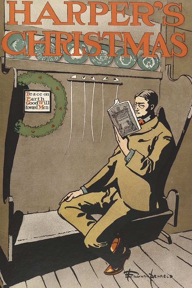 Harpers Christmas 1897 art print by Edward Penfield for $57.95 CAD