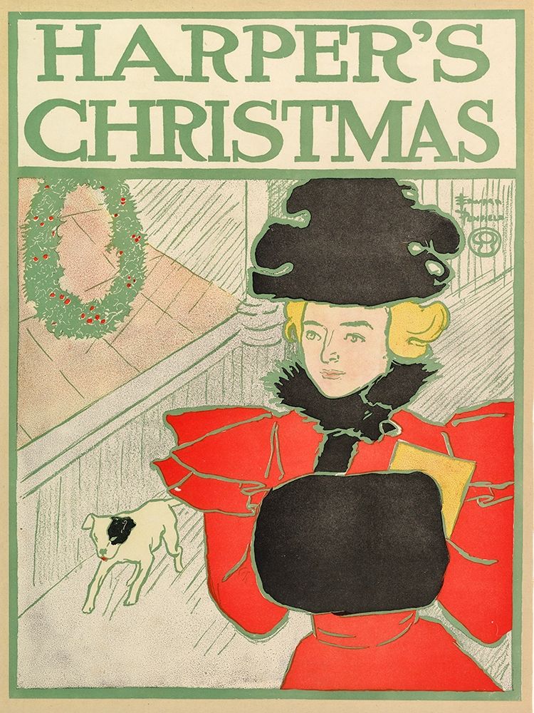 Harpers Christmas 1896 art print by Edward Penfield for $57.95 CAD