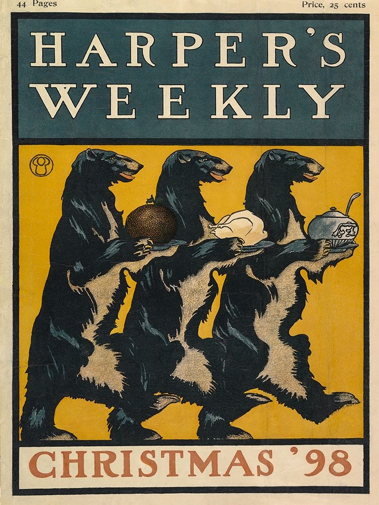 Harpers Weekly Christmas 1898 art print by Edward Penfield for $57.95 CAD
