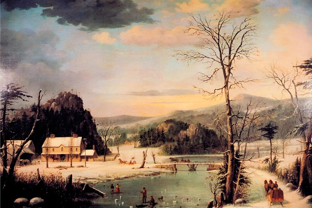 A Christmas Party art print by George Henry Durrie for $57.95 CAD