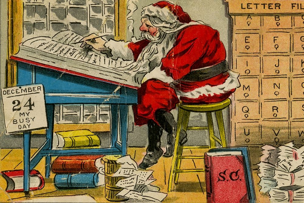Christmas postcard art print by Indiana State Library for $57.95 CAD