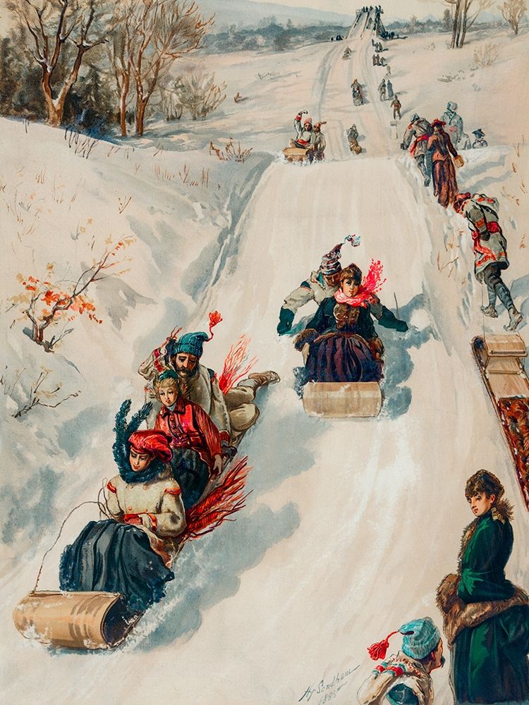 Tobogganing art print by L. Prang & Co for $57.95 CAD
