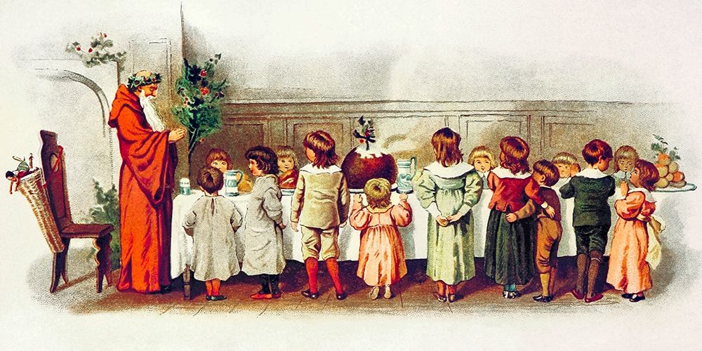 Santa Claus with children art print by Eliza F Manning for $57.95 CAD