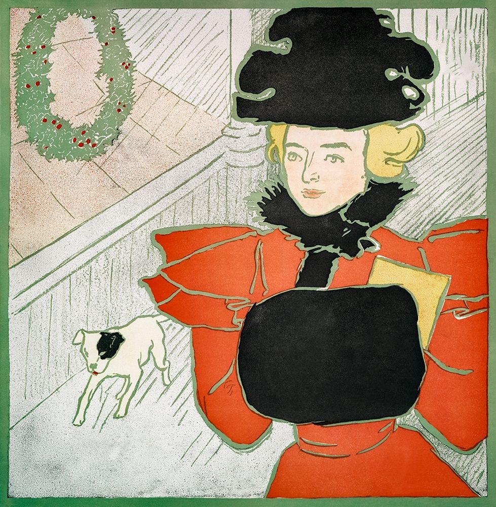 Vintage Christmas Card art print by Edward Penfield for $57.95 CAD
