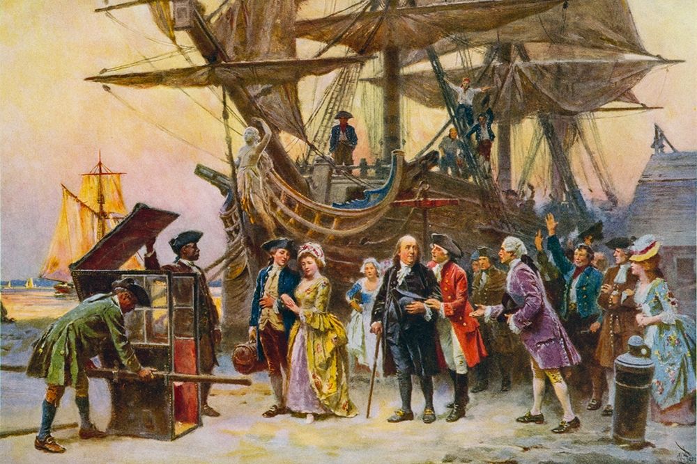 Franklins Return to Philadelphia-1785 art print by Jean Leon Gerome Ferris for $57.95 CAD