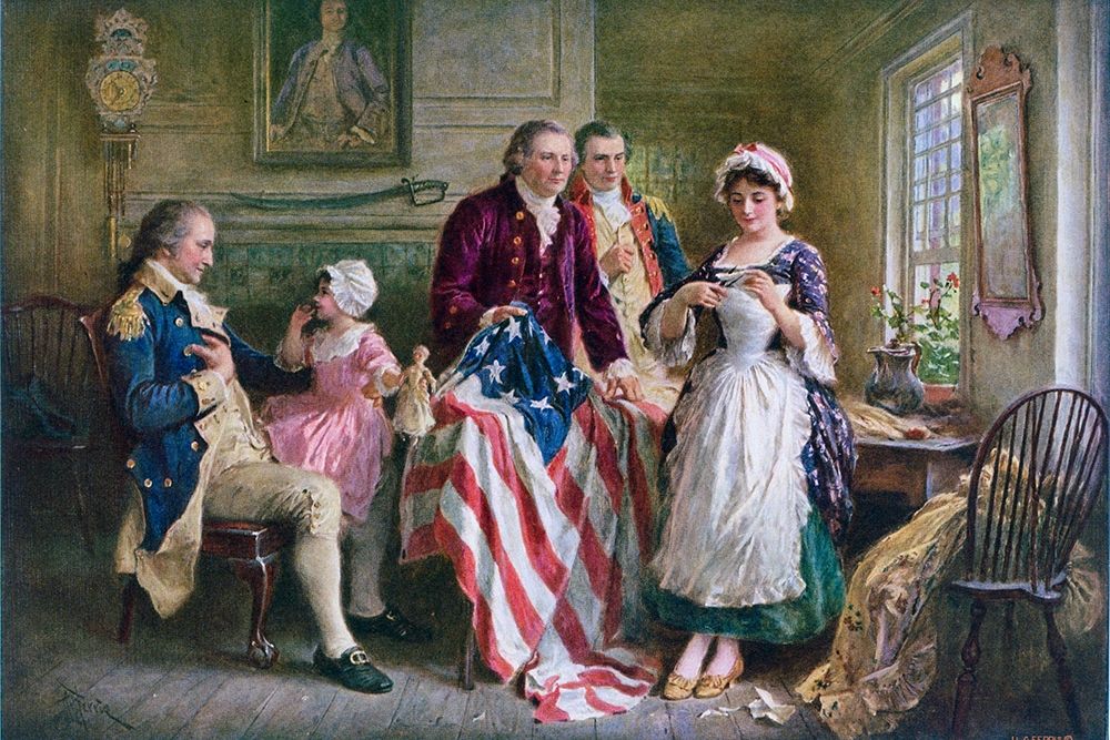 Betsy Ross 1777 art print by Jean Leon Gerome Ferris for $57.95 CAD
