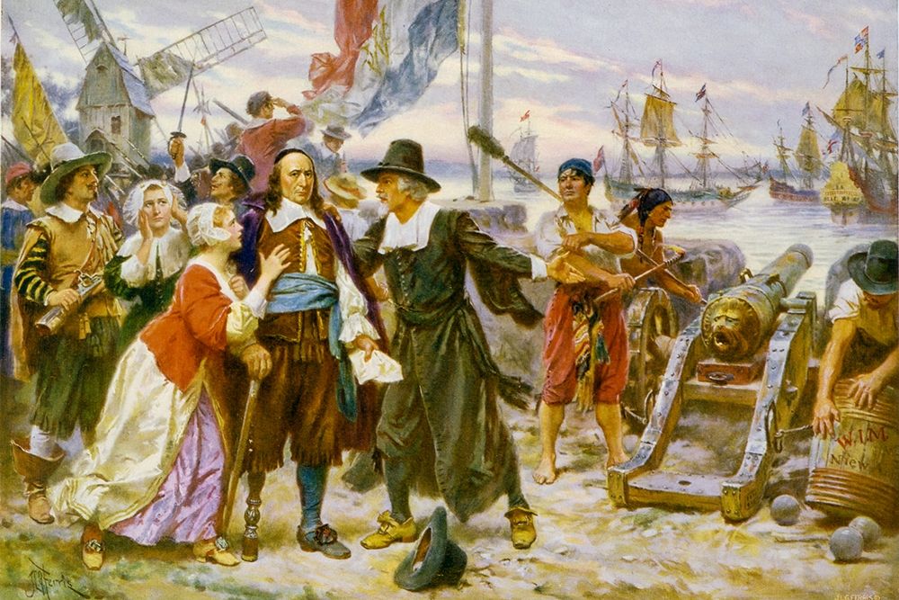 The Fall of New Amsterdam art print by Jean Leon Gerome Ferris for $57.95 CAD