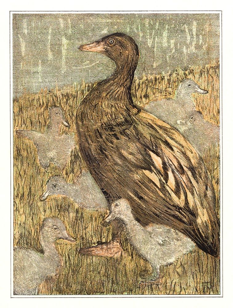 Duck with chicks at waterfront art print by Theo van Hoytema for $57.95 CAD