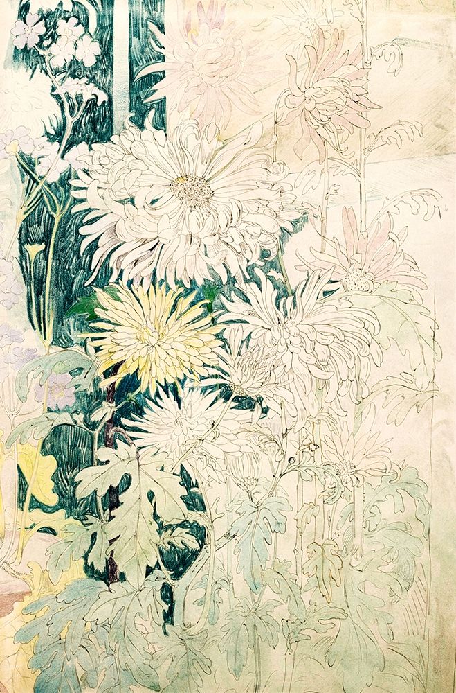 Chrysanthemums and fall flowers art print by Theo van Hoytema for $57.95 CAD