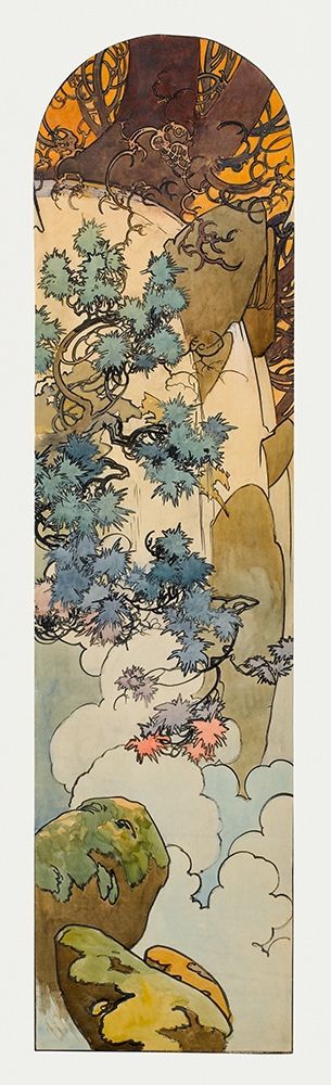 Stained glass box for the Fouquet jewelry store art print by Alphonse Mucha for $57.95 CAD