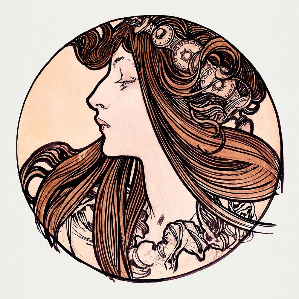 Stained glass window for the facade of the Fouquet boutique art print by Alphonse Mucha for $57.95 CAD