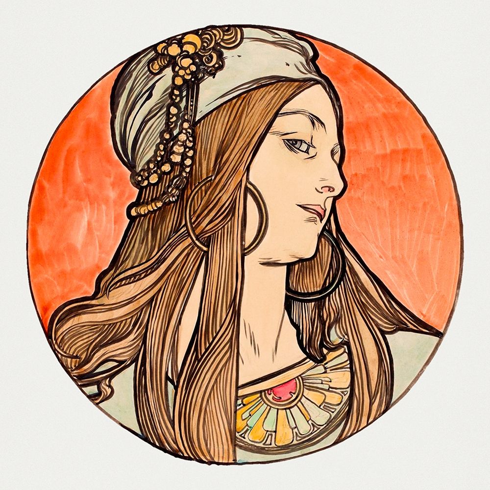 Stained glass window for the facade of the Fouquet boutique art print by Alphonse Mucha for $57.95 CAD