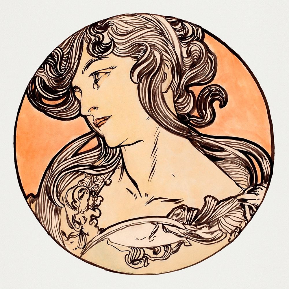 Stained glass window for the facade of the Fouquet boutique art print by Alphonse Mucha for $57.95 CAD