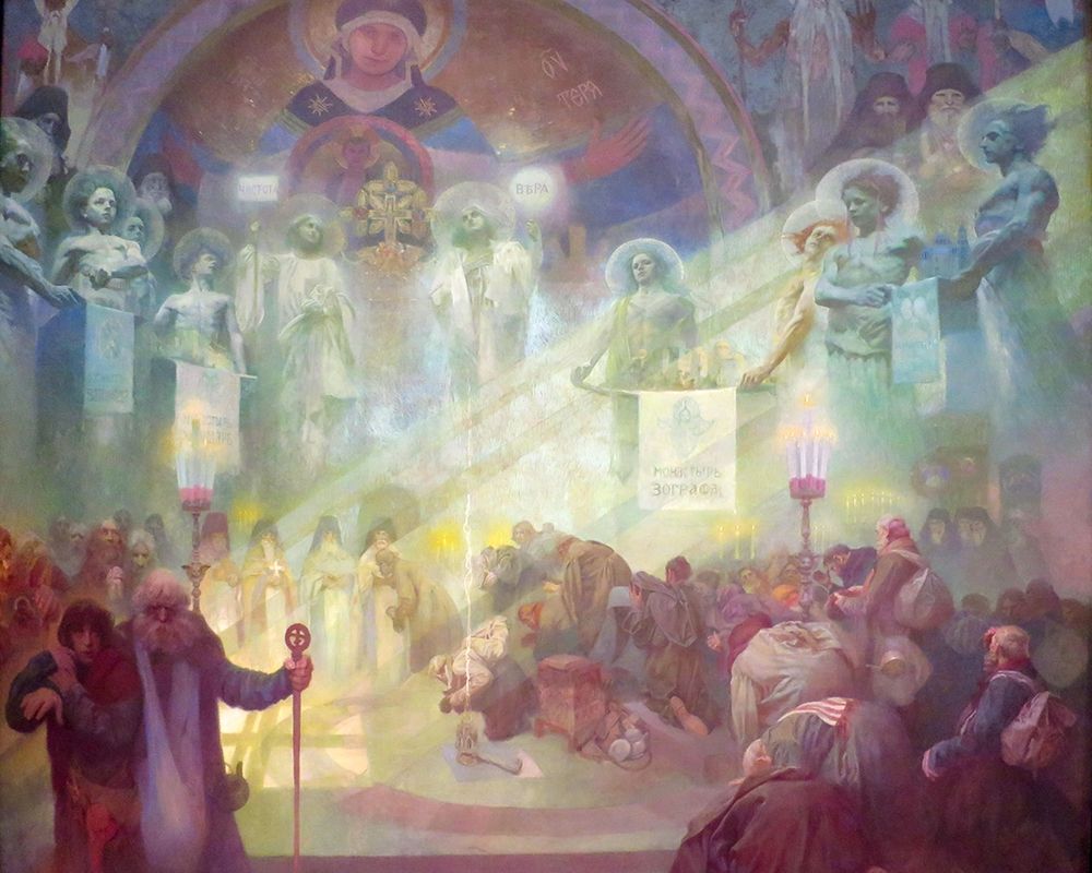 The Holy Mount Athos art print by Alphonse Mucha for $57.95 CAD