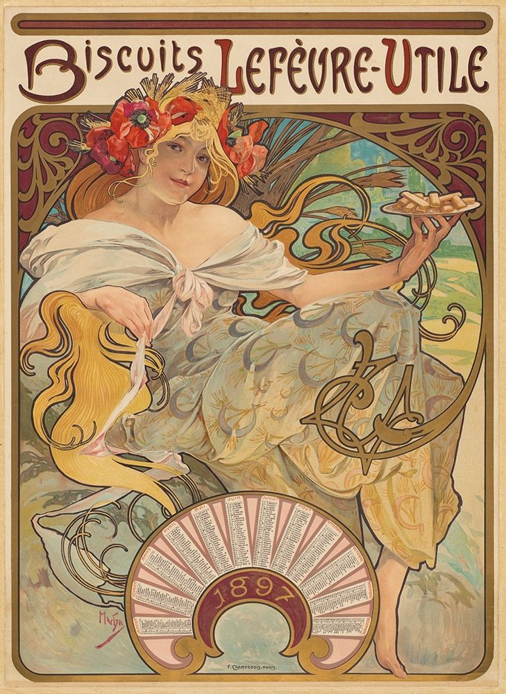 Biscuits Lefèvre-Utile art print by Alphonse Mucha for $57.95 CAD