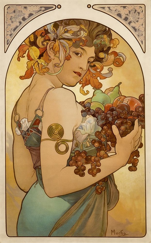 Fruit art print by Alphonse Mucha for $57.95 CAD