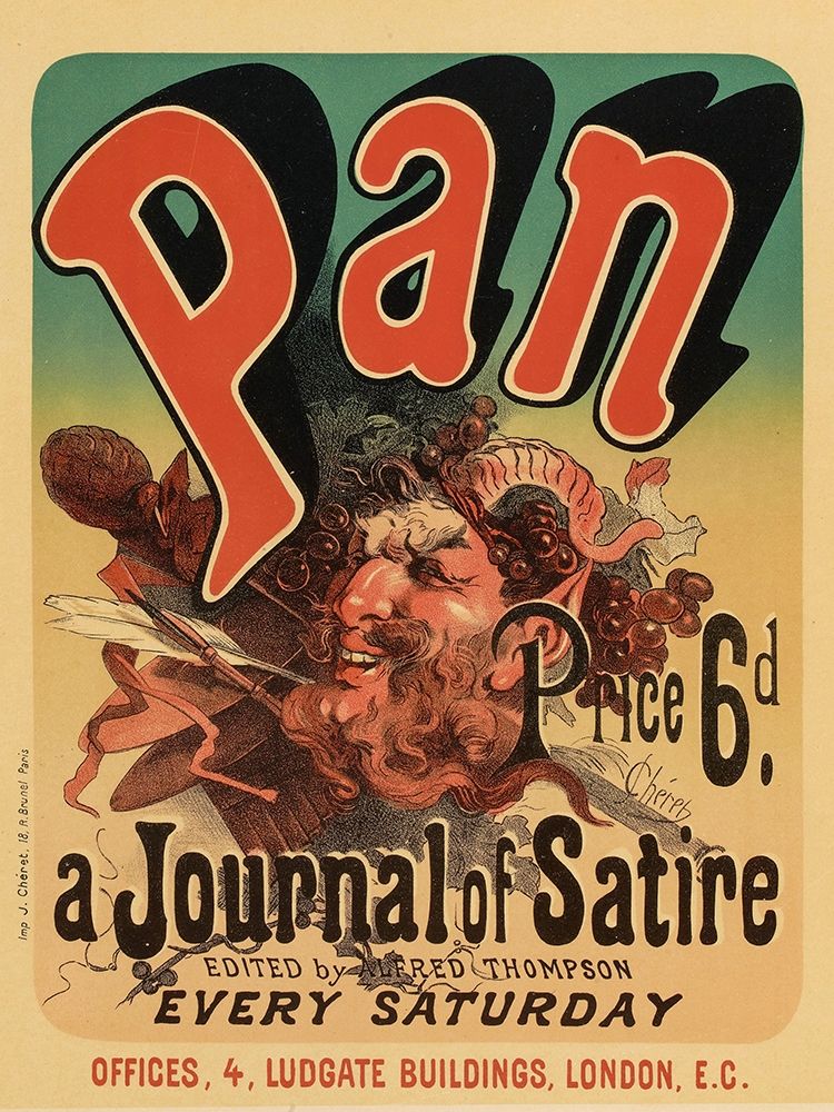 Pan art print by Jules Cheret for $57.95 CAD