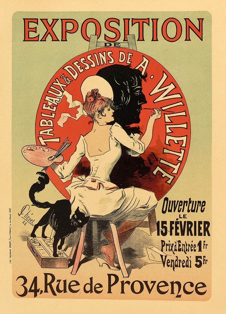 Exposition Willette art print by Jules Cheret for $57.95 CAD