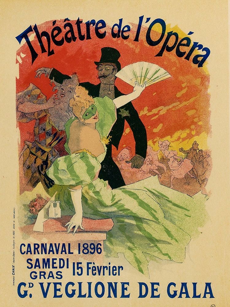 Theatre de LOpera 15th Fevrier art print by Jules Cheret for $57.95 CAD