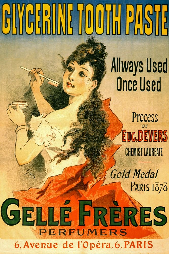 Glycerine tooth paste art print by Jules Cheret for $57.95 CAD