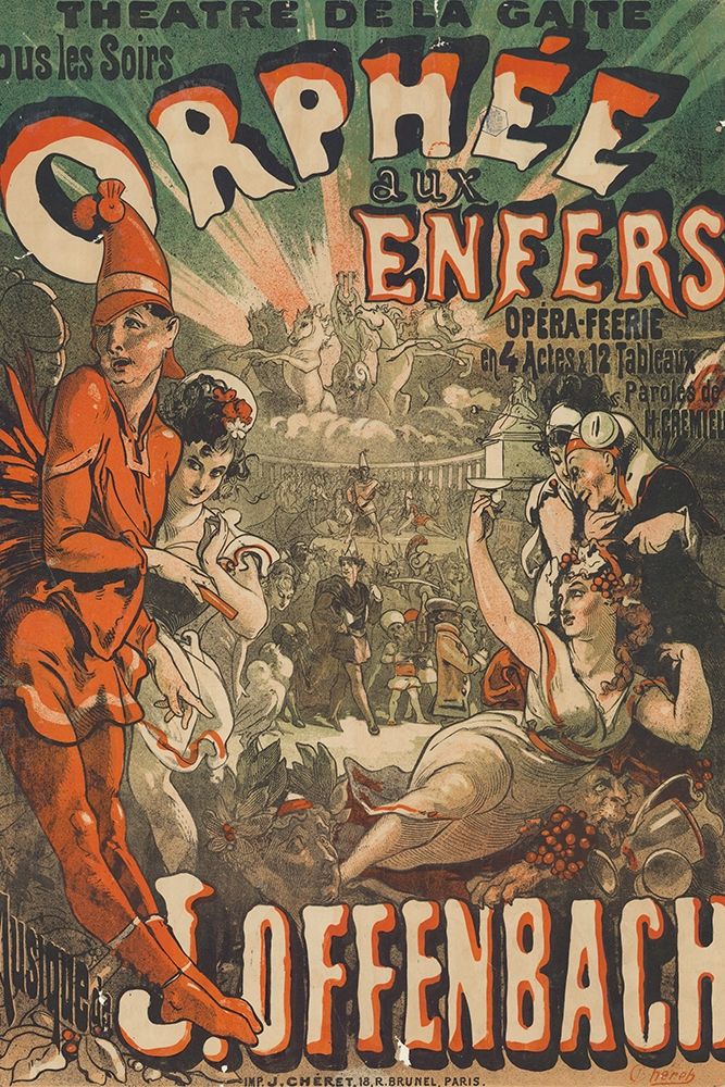 Jacques Offenbachs Orphee aux enfers art print by Jules Cheret for $57.95 CAD