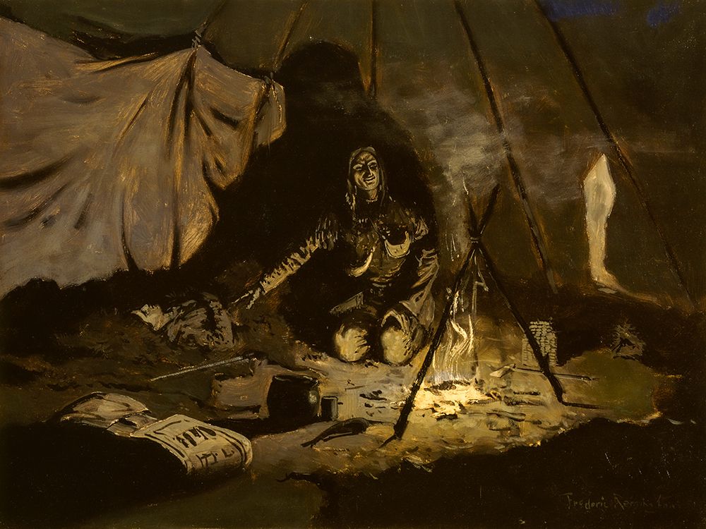 The Dry Leaves Lasted Longer Than She art print by Frederic Remington for $57.95 CAD
