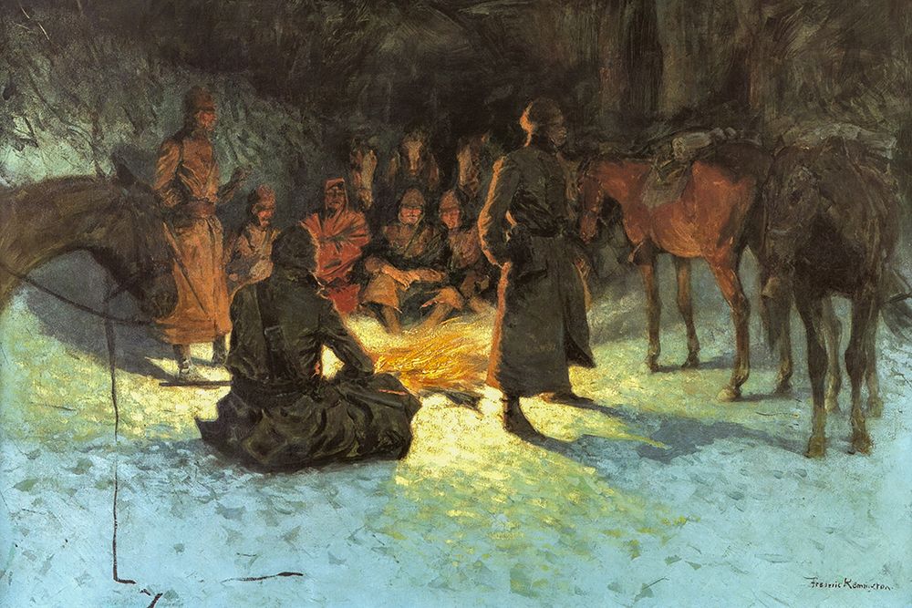 A Halt in the wilderness art print by Frederic Remington for $57.95 CAD