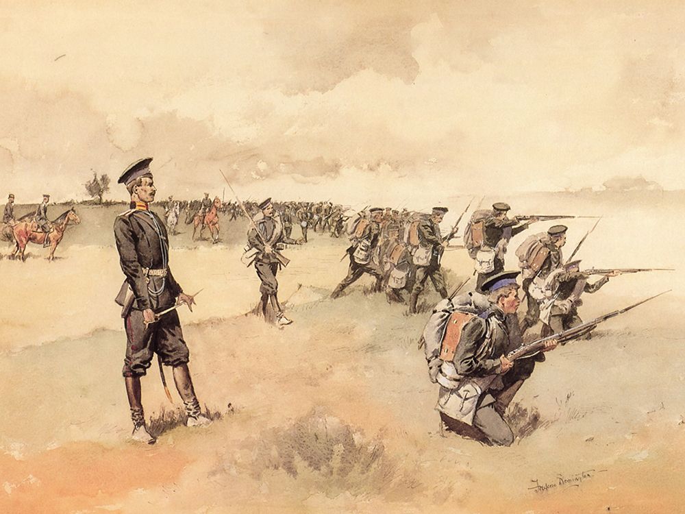 Advance of the Russian Infantry-1893 art print by Frederic Remington for $57.95 CAD