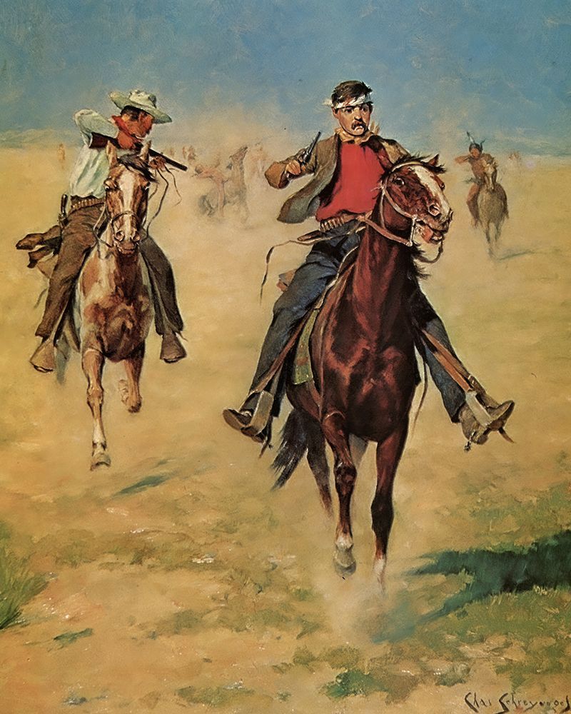 Pursuit or the Attack art print by Charles Schreyvogel for $57.95 CAD