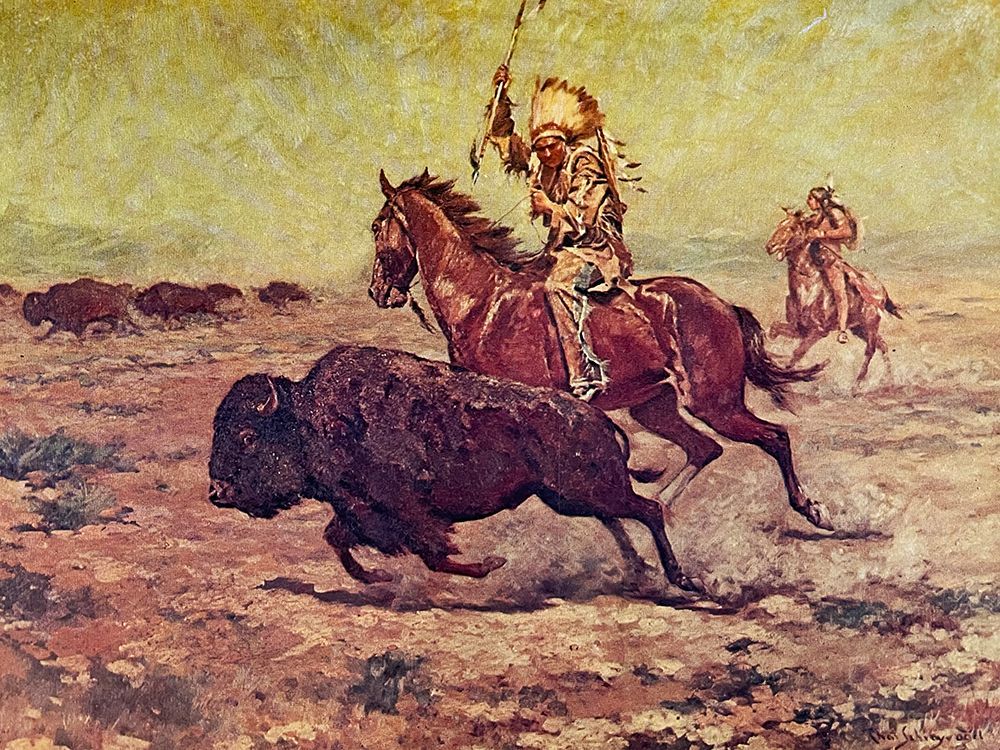 Doomed - Indian Hunting Buffalo art print by Charles Schreyvogel for $57.95 CAD