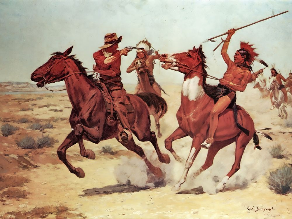 Hard Pushed art print by Charles Schreyvogel for $57.95 CAD