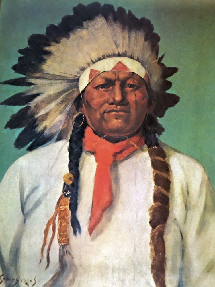 Indian Chief White Eagle art print by Charles Schreyvogel for $57.95 CAD