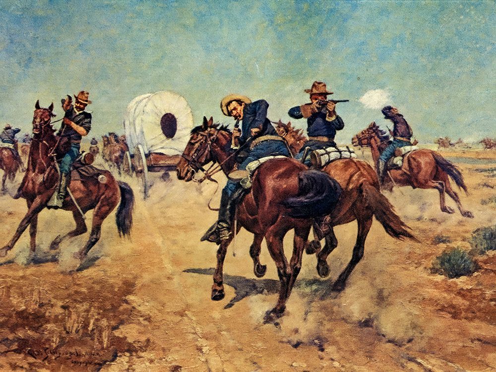 Protecting the Immigrants art print by Charles Schreyvogel for $57.95 CAD
