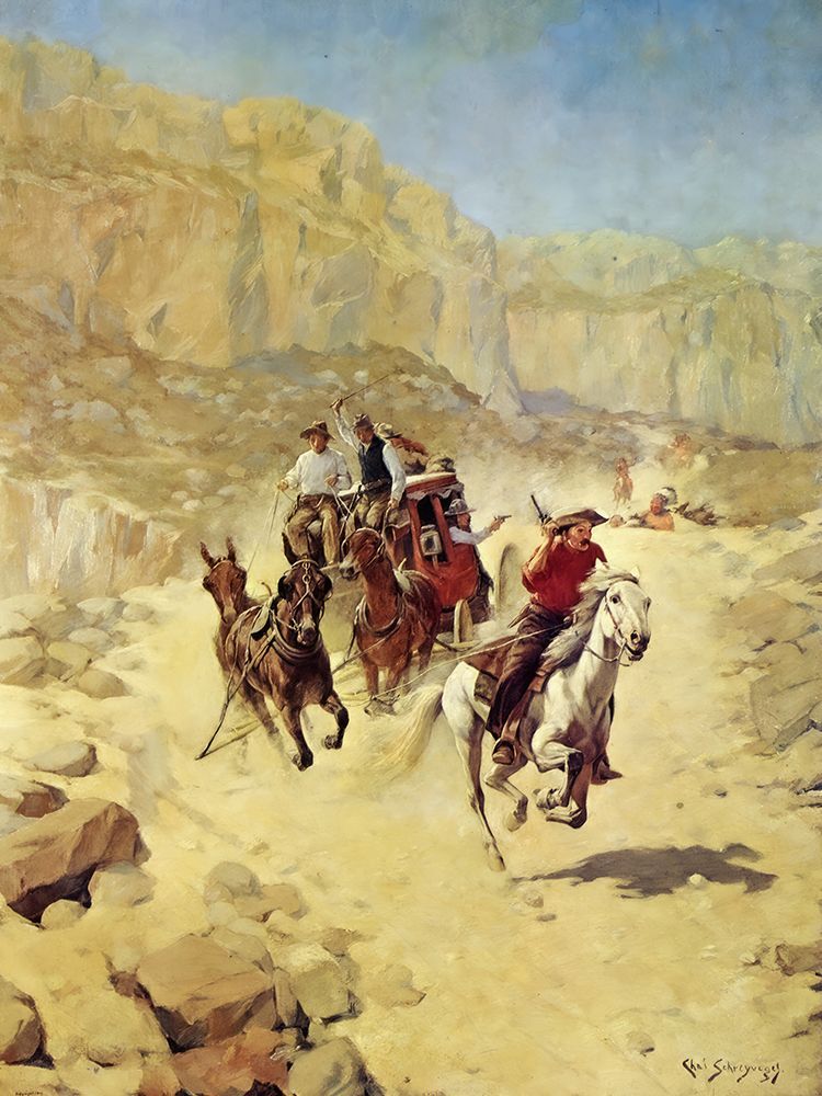 Saving the Mail art print by Charles Schreyvogel for $57.95 CAD