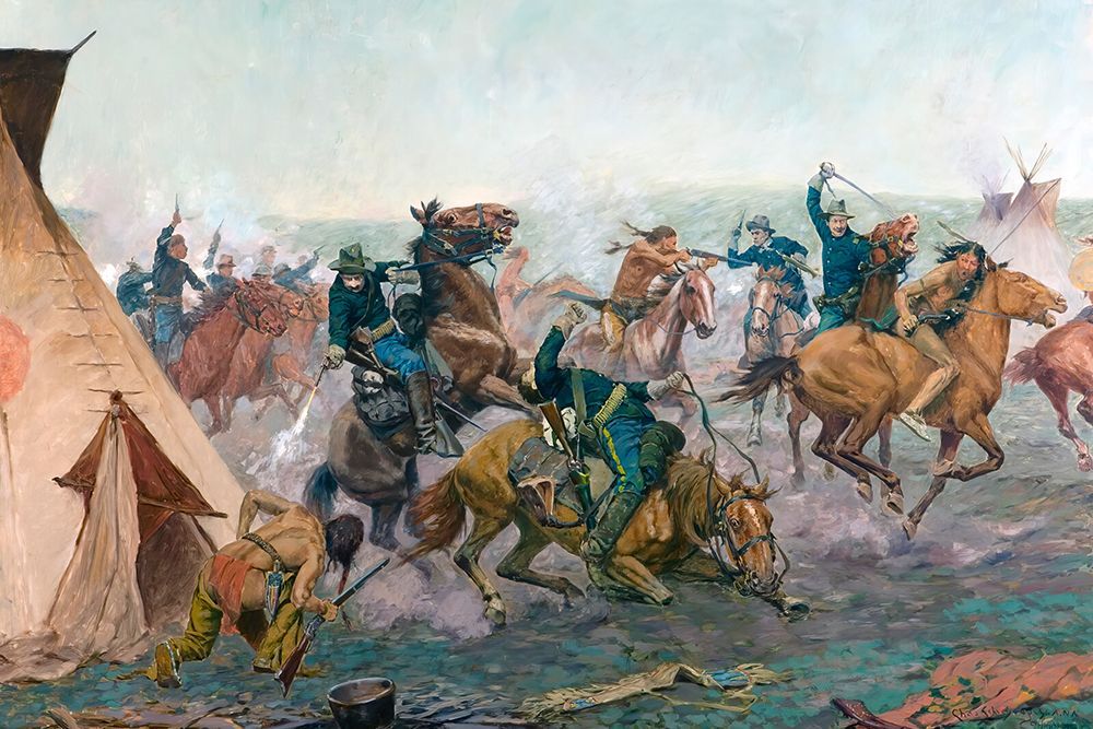 Attack at Dawn art print by Charles Schreyvogel for $57.95 CAD