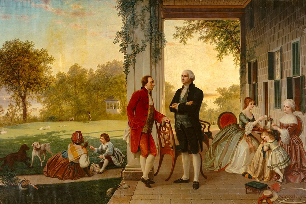 Washington and Lafayette at Mount Vernon-1784 art print by Rossiter and Mignot for $57.95 CAD