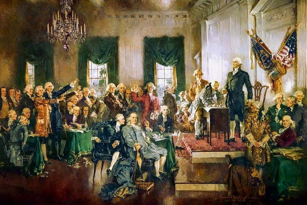 Scene at the Signing of the Constitution of the United States art print by Howard Chandler Christy for $57.95 CAD