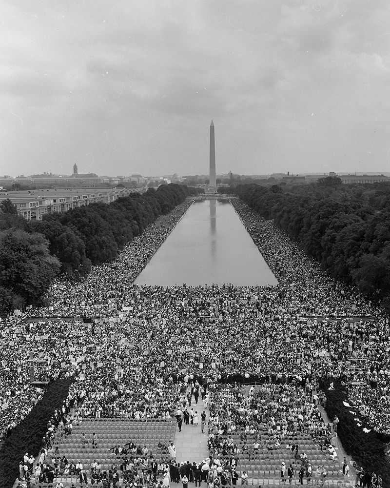 Civil Rights March on Washington-D.C. Aerial view of the crowd assembling art print by Rowland Scherman for $57.95 CAD