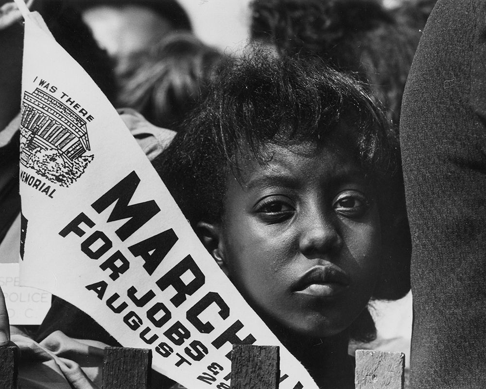 Young Woman at the Civil Rights March on Washington-D.C. with a Banner art print by Rowland Scherman for $57.95 CAD