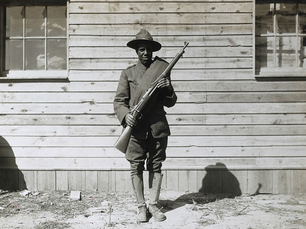 WWI Colored member of the telephone and telegraph battalion at Camp Upton-Long Island art print by U.S. Archives for $57.95 CAD