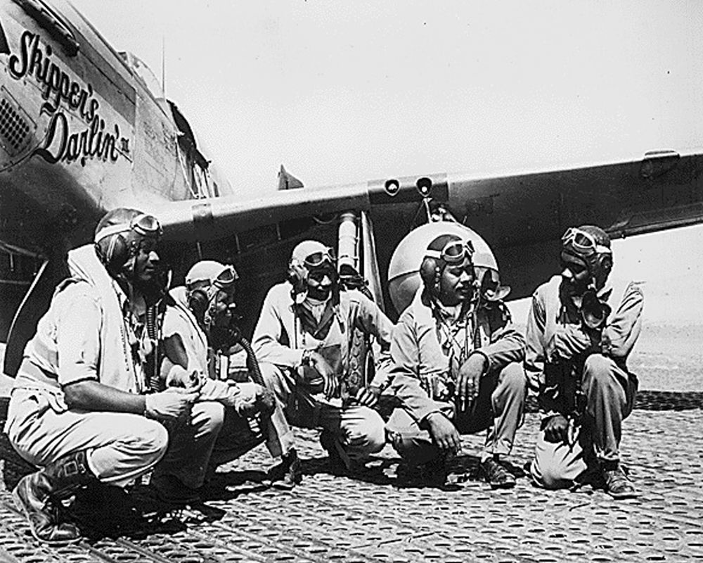 WWII Fliers of a P-51 Mustang Group of the 15th Air Force in Italy art print by U.S. Archives for $57.95 CAD