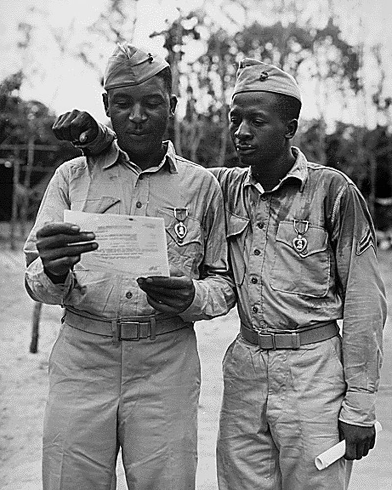 WWII Marines decorated by the famed Second Marine Division art print by U.S. Archives for $57.95 CAD