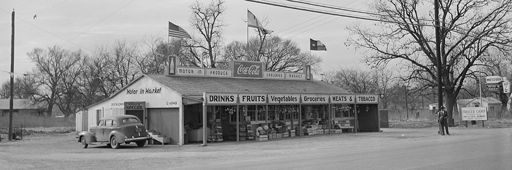 U.S. Highway 80-Texas-between Dallas and Fort Worth. Roadside stand-1942 art print by Arthur Rothstein for $57.95 CAD
