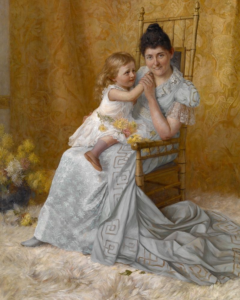 Portrait of Martha Wysor Marsh and Son John Edwin art print by John Ottis Adams for $57.95 CAD