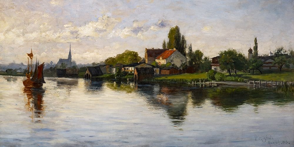 Village of Schliersee-Highlands art print by Theodore Clement Steele for $57.95 CAD