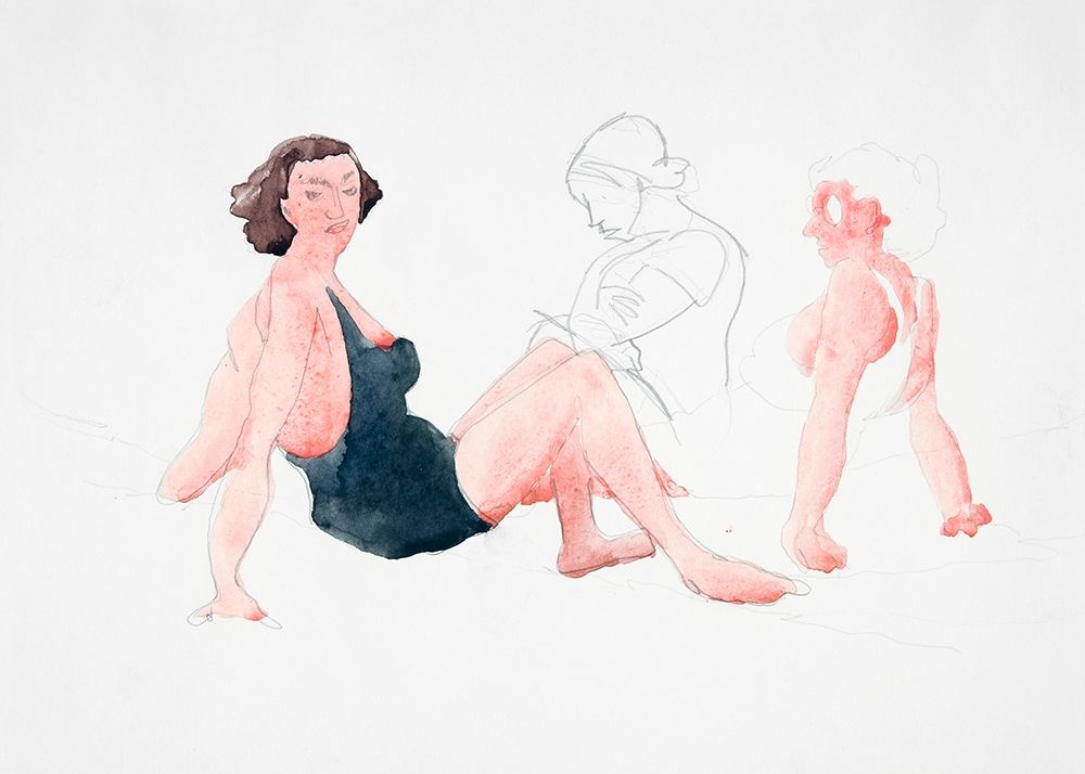 Three Women On the Beach-Provincetown art print by Charles Demuth for $57.95 CAD