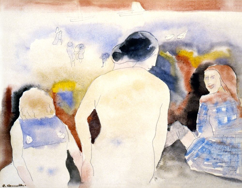 Woman with Black Hair and Two Children art print by Charles Demuth for $57.95 CAD
