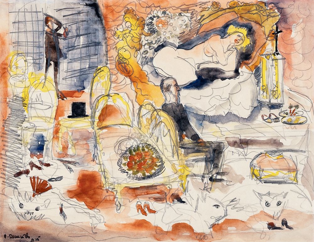 Count Muffat Discovers Nana with the Marquis de Chouard art print by Charles Demuth for $57.95 CAD
