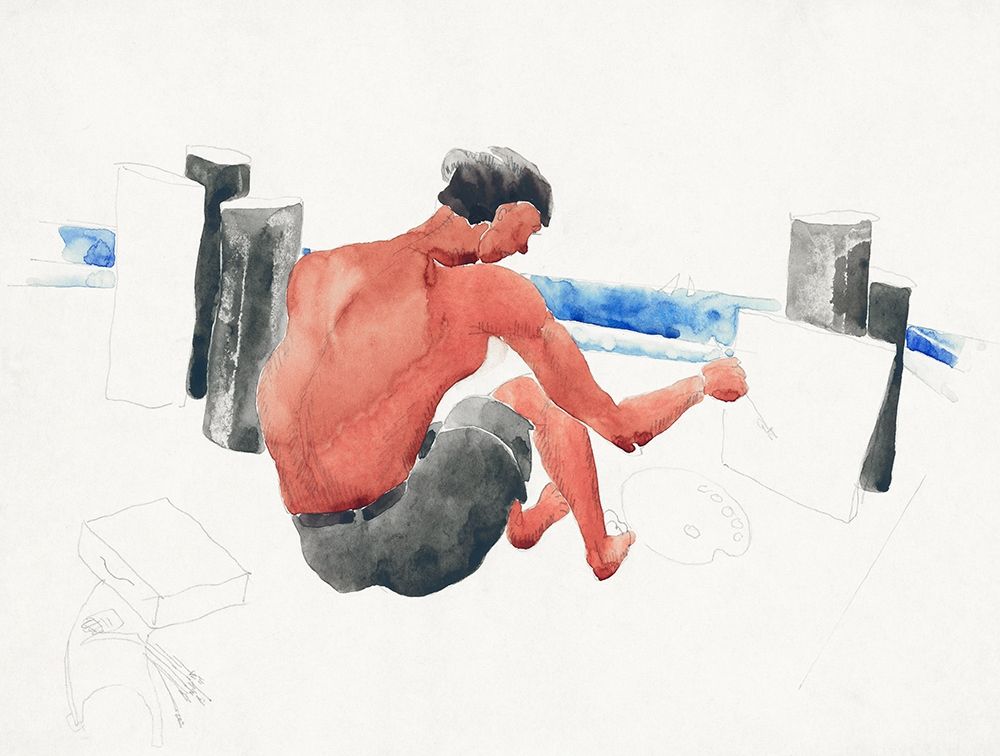 The Artist on the Beach Sketching art print by Charles Demuth for $57.95 CAD